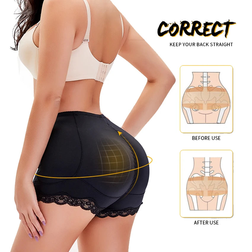 Women Padded Push Up Panties Butt Lifter Shaper Fake Ass Buttocks Hip Pads Invisible Control Panties Briefs Underwear Lingerie