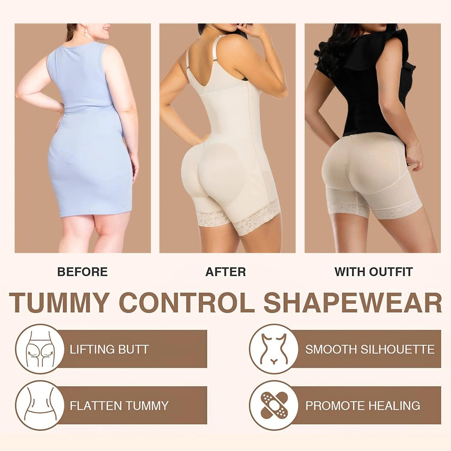 Bbl & Lipo | Stage 2 Faja Post-Op Shapewear | With Bra Colombian Girdles Reducing And Shaper Women Faja