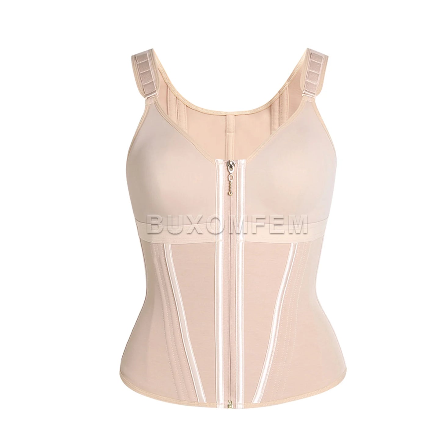 Stylish Seamless Fajas Colombianas Postsurgical Shaping Slim Belt for Women Front-Zipper Colombian Girdles with Shoulder Straps