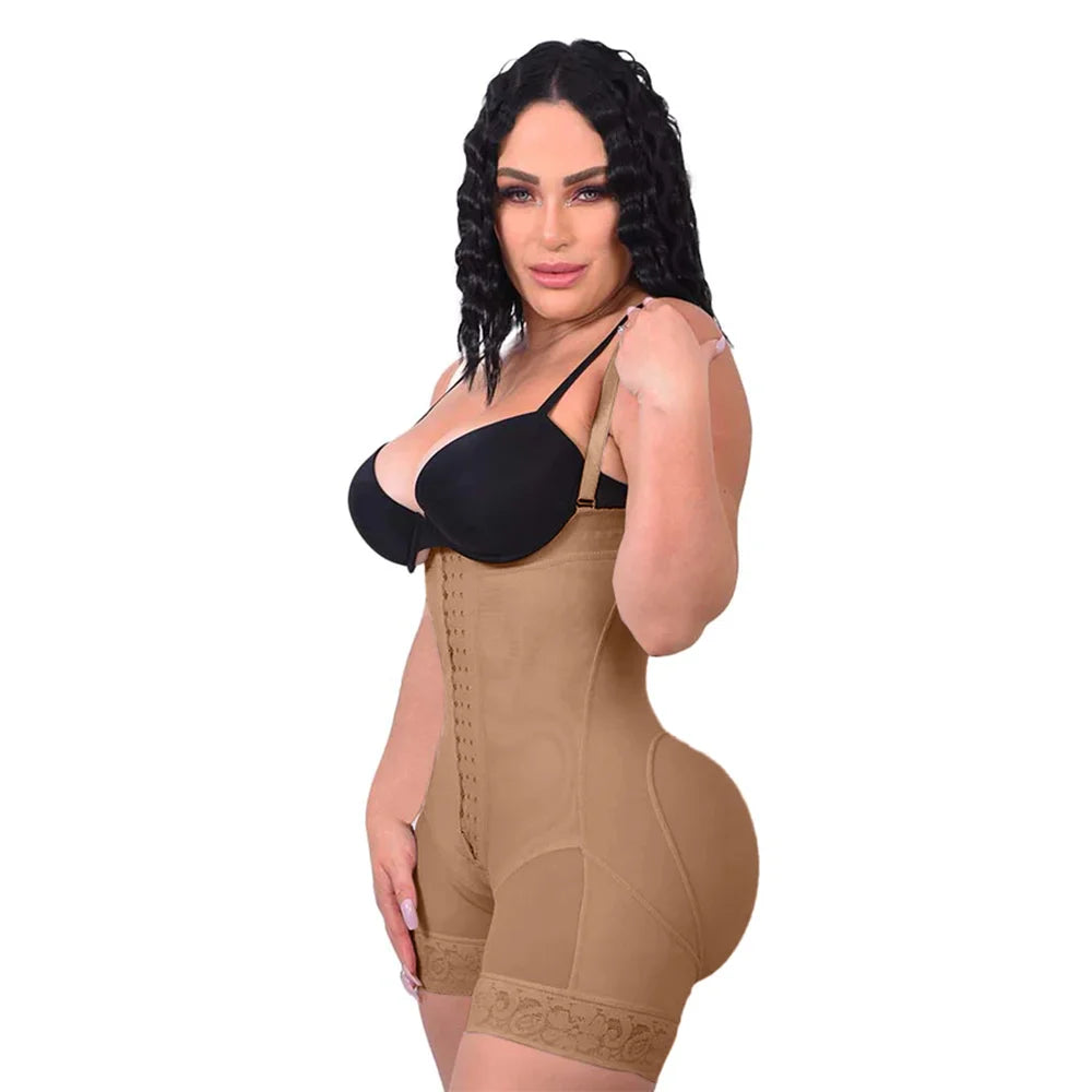 Faja Colombianas Shapewear for Women Tummy Control Body Shaper Butt Lifter Thigh Slimming Plus Size with Zipper Crotch Underwear