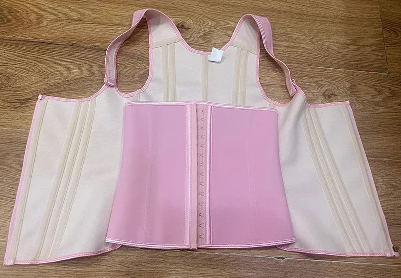 AfruliA Fajas Colombianas Girdles Double Compression Vest Waist Trainer Corset with Zipper Hook Flat Belly Slimming Body Shapers