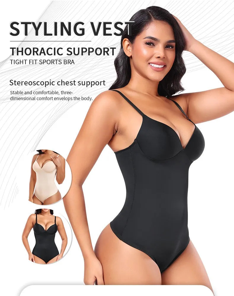 2025 New Design! Seamless Butt Lifting Bodysuit – No Bra Need T-Back Shapewear with Tummy Control