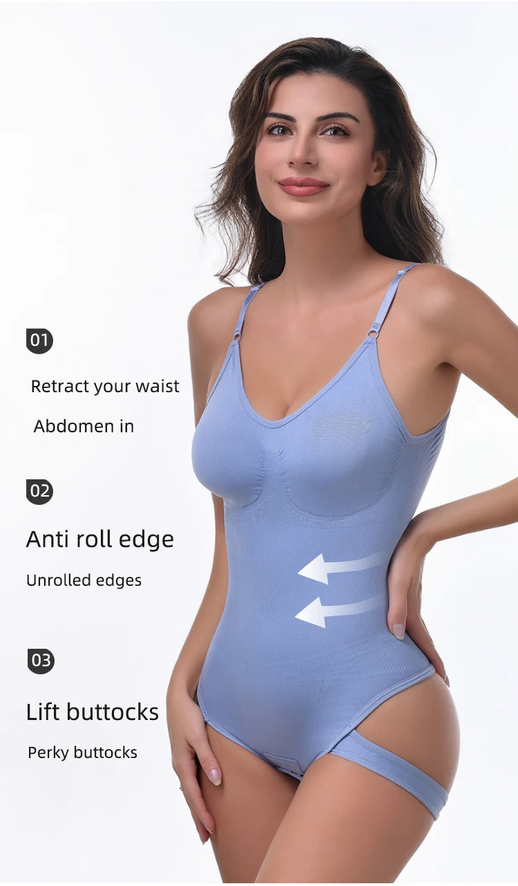 New Seamless Shapewear Slimming Ful Body Shaper Thongs Bodysuit Waist Trainer Body Shaping Sculpting Breast Women Top Underwear