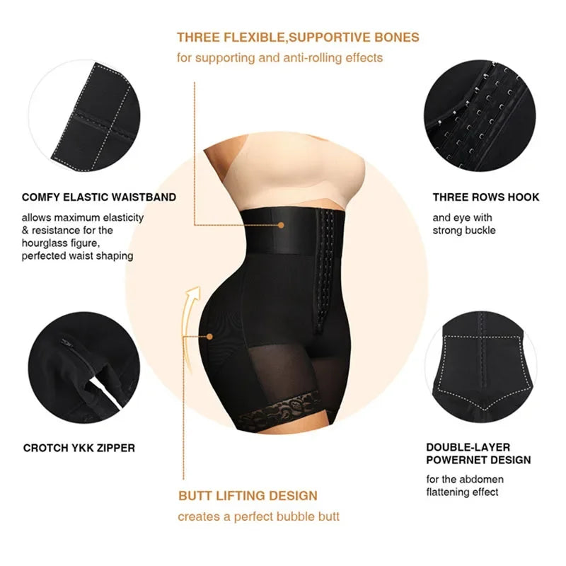 AfruliA XXS Waist Trainer Slimming Sheath Corset Body Shaper BBL Control Panties Fajas Colombianas Girdles Butt Lifter Shapewear