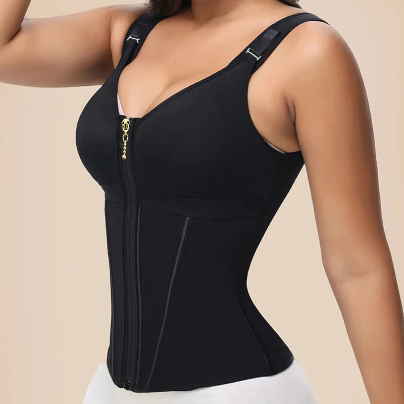 Waist Trainer Corset for Women Tummy Control Sport Workout Body Shaper Vest Steel Boned Overbust Bustier Top