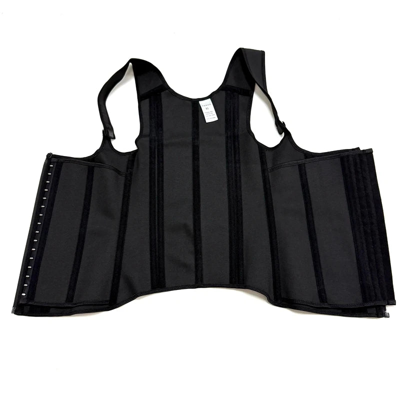 Fajas Colombianas 15-Steel Boned Shapewear Vest Body Shaper Women Waist Trainer Tummy Control Belt Latex Cincher Hook and Zipper