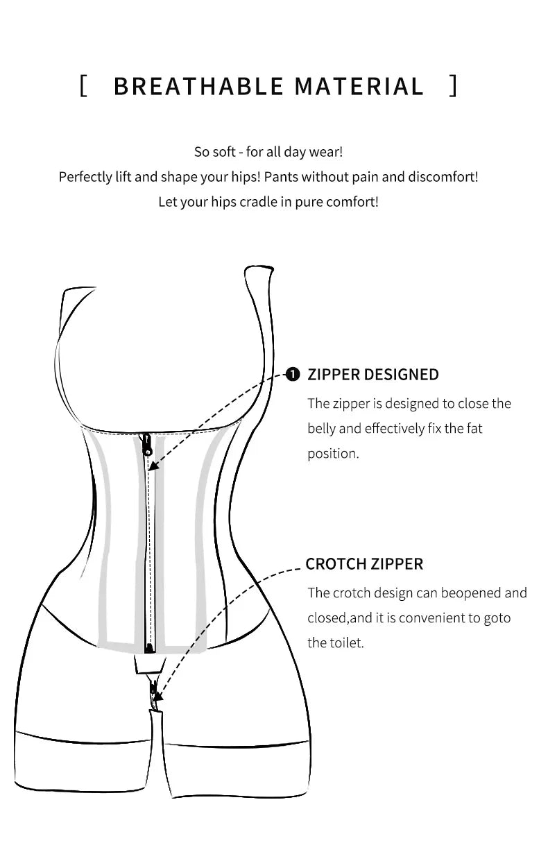 Colombian Fajas Shapewear Bodysuit Body Shaper Women 9-bone High Compression Girdles Double Tummy Control Full Body Open Crotch