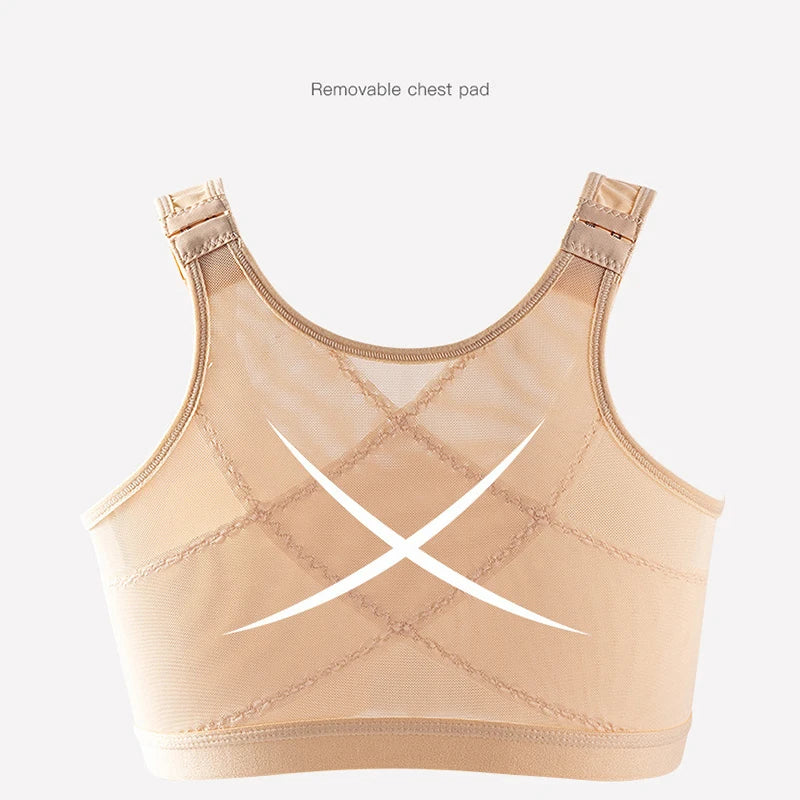 Women Post Surgical Surgery Front Open Full Support Recovery Bra Non-padded Wire Free Post Breast Augmentation Operative Bra