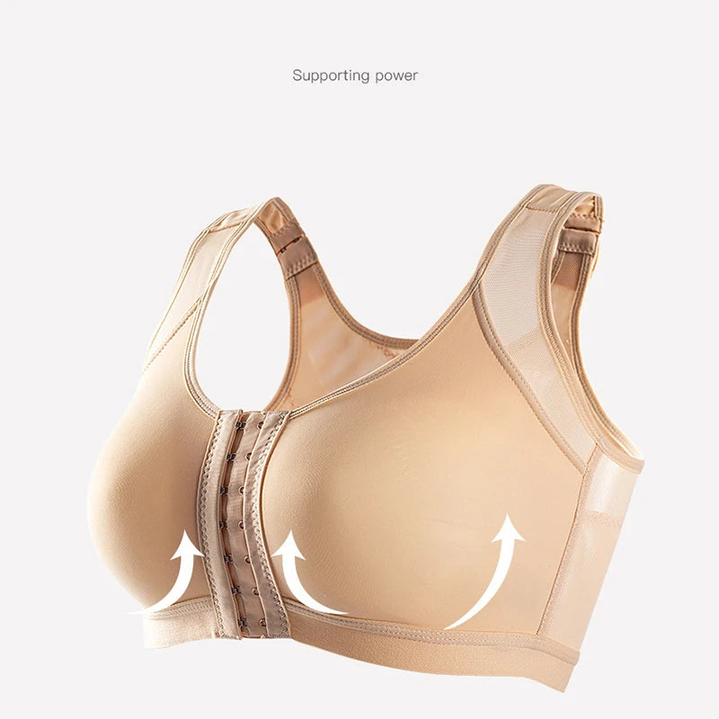 Women Post Surgical Surgery Front Open Full Support Recovery Bra Non-padded Wire Free Post Breast Augmentation Operative Bra