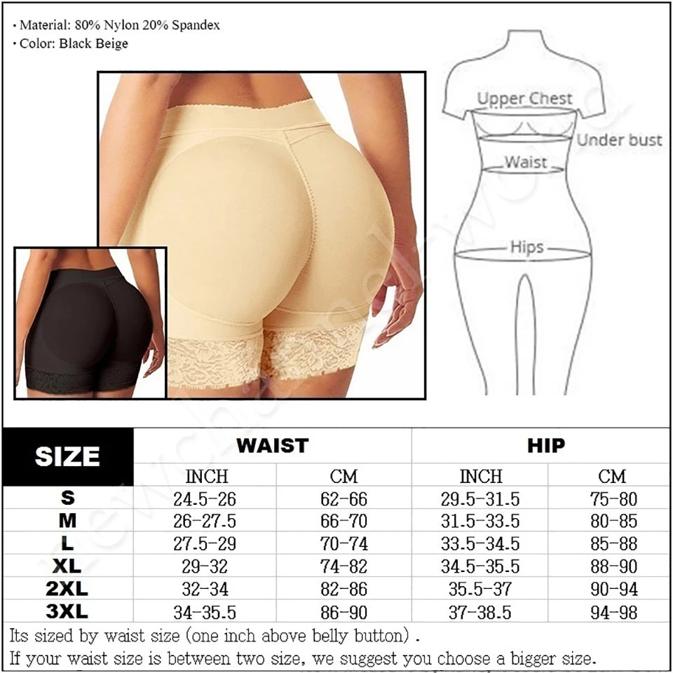 Women's Underwear Fake Buttock Body Shaper Padded Seamless Panties Panty Sexys Hip Enhancer High Waist Tummy Control Short