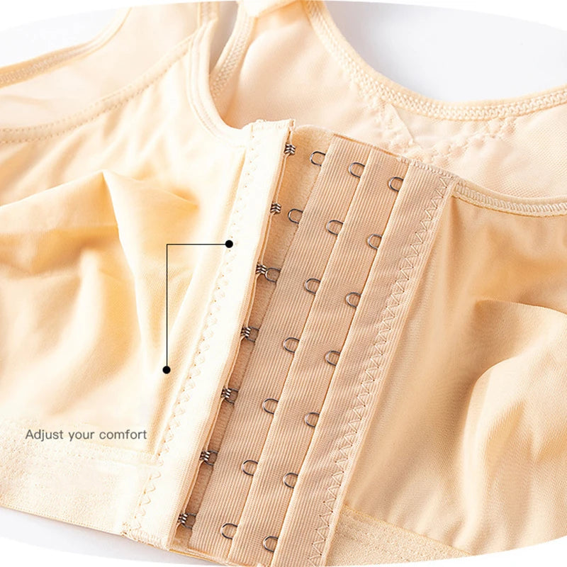 Women Post Surgical Surgery Front Open Full Support Recovery Bra Non-padded Wire Free Post Breast Augmentation Operative Bra