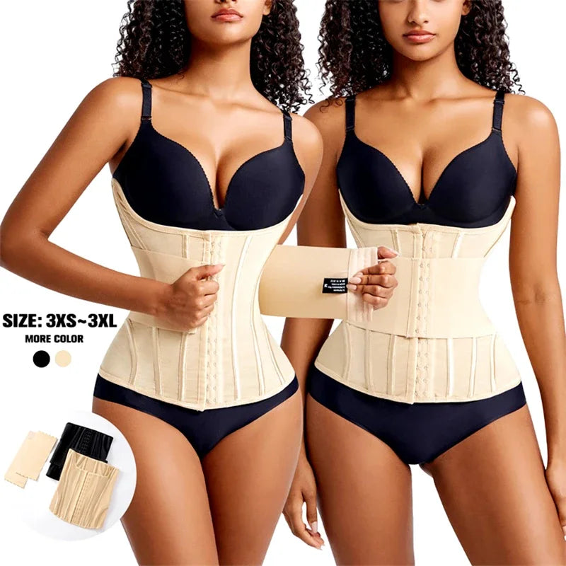 AfruliA XXXS Waist Trainer Corset Binders Wrap Slimming Sheath Belt Flat Belly Band Body Shaper Fajas Colombian Girdle Shapewear