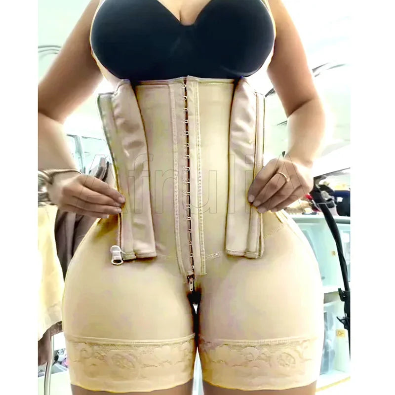 AfruliA Fajas Colombian Reductoras Girdle Body Shaper Slimming Sheath Flat Belly Band Shapewear Bodysuits Postpartum Belt Corset