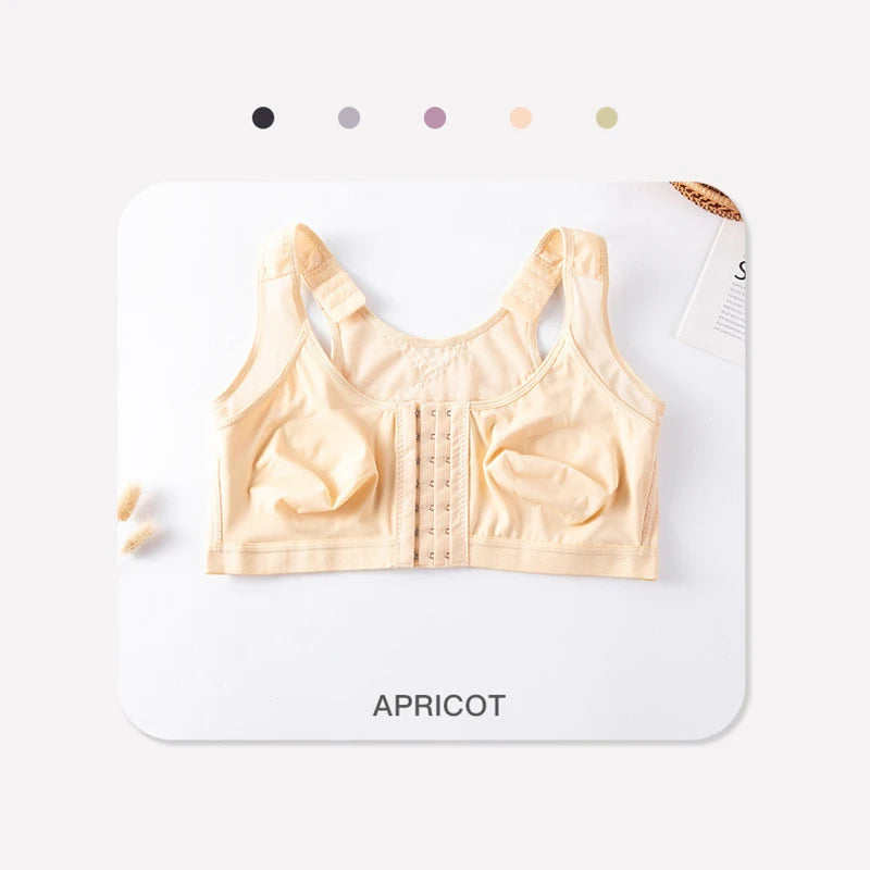 Women Post Surgical Surgery Front Open Full Support Recovery Bra Non-padded Wire Free Post Breast Augmentation Operative Bra