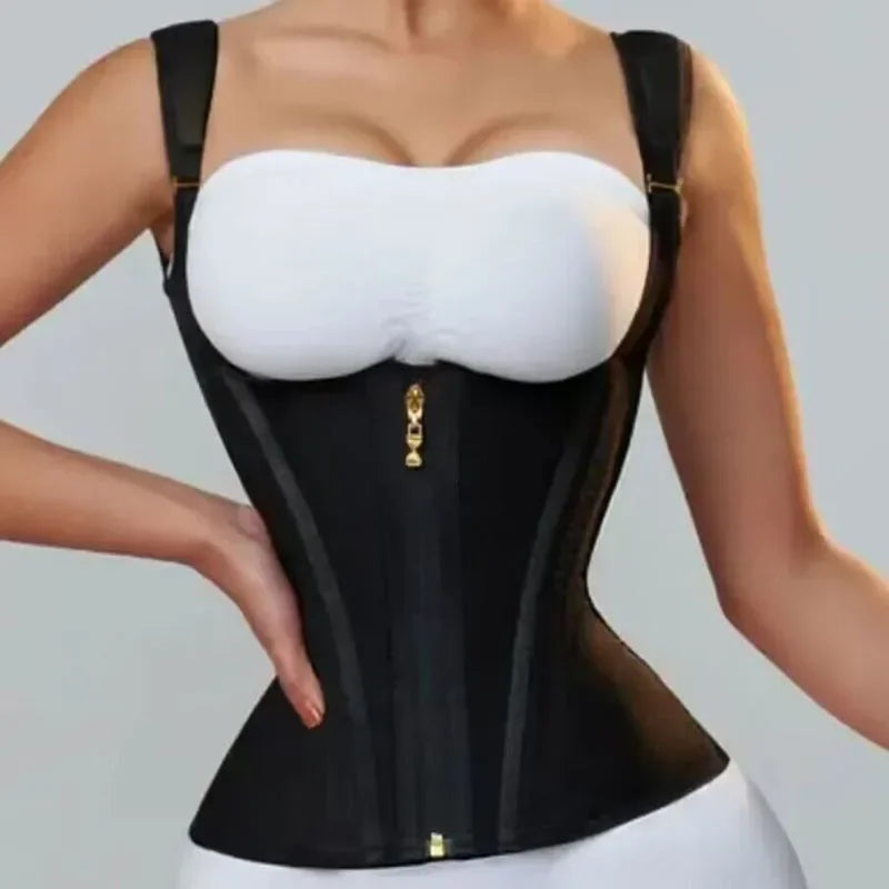 AfruliA Fajas Colombianas Girdles Double Compression Vest Waist Trainer Corset with Zipper Hook Flat Belly Slimming Body Shapers