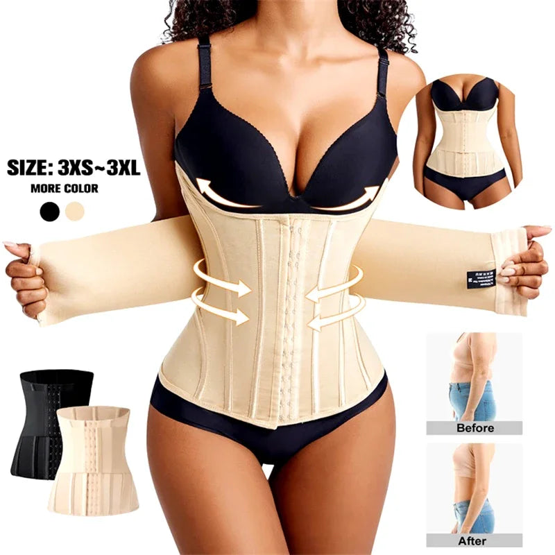 AfruliA XXXS Waist Trainer Corset Binders Wrap Slimming Sheath Belt Flat Belly Band Body Shaper Fajas Colombian Girdle Shapewear