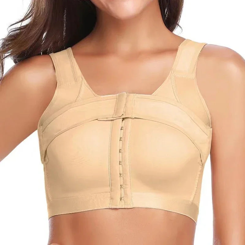 Guudia Front Hook Post Surgery Bra Front Closure Surgical Recovery Everyday Bra Wireless Mastectomy Bra with Adjustable Straps