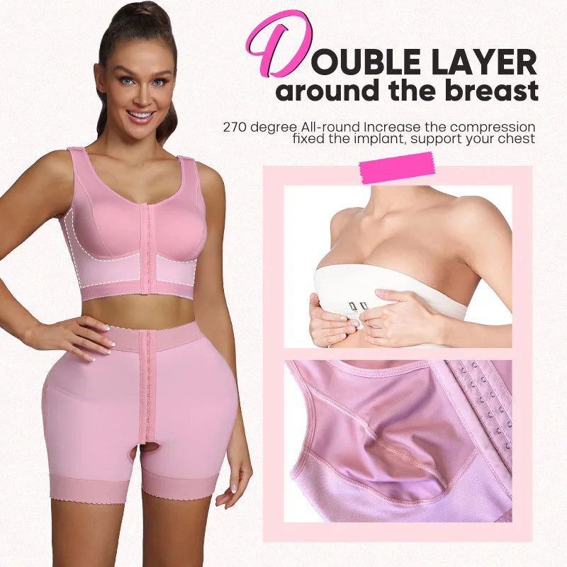 2Pack Shapewear for Post Surgery Recovery Tummy Lifter Butt Lift Bodysuits Open Crotch Shaping for post liposuction Surgrey use