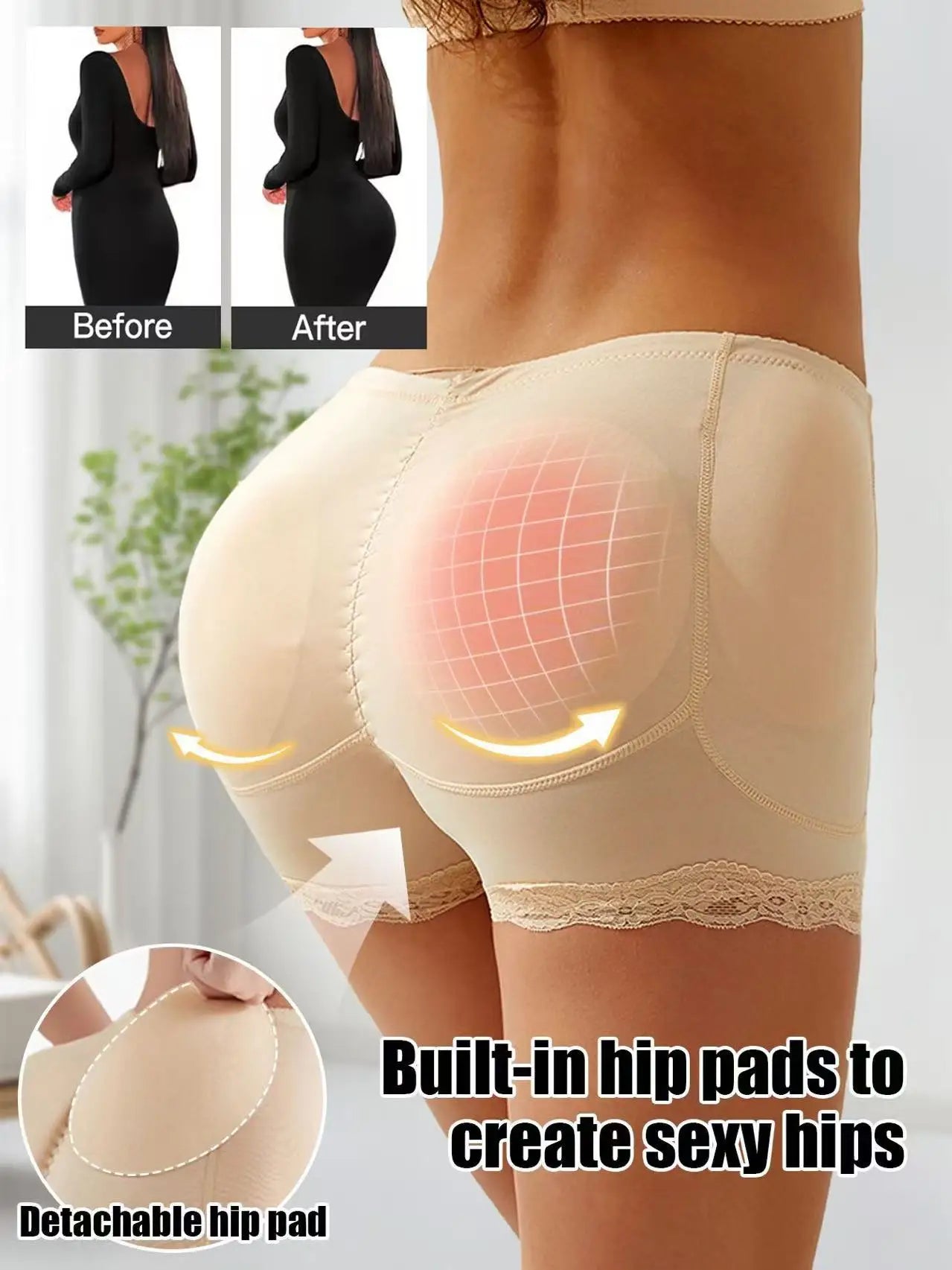 Women Butt Lifter Panty Fake Buttock Body Shaper Padded Underwear Lady Sexys Lift Bum High Waist Tummy Control Hip Panties