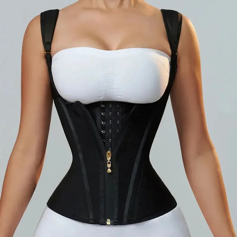 AfruliA Fajas Colombianas Girdles Double Compression Vest Waist Trainer Corset with Zipper Hook Flat Belly Slimming Body Shapers
