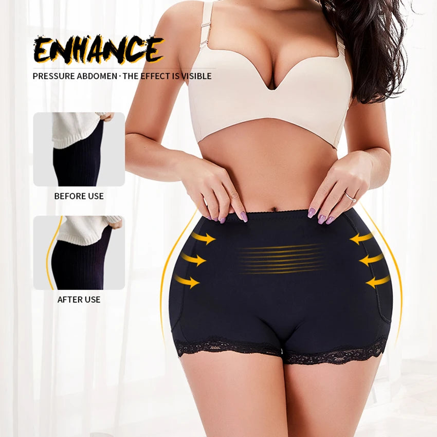 Women Padded Push Up Panties Butt Lifter Shaper Fake Ass Buttocks Hip Pads Invisible Control Panties Briefs Underwear Lingerie