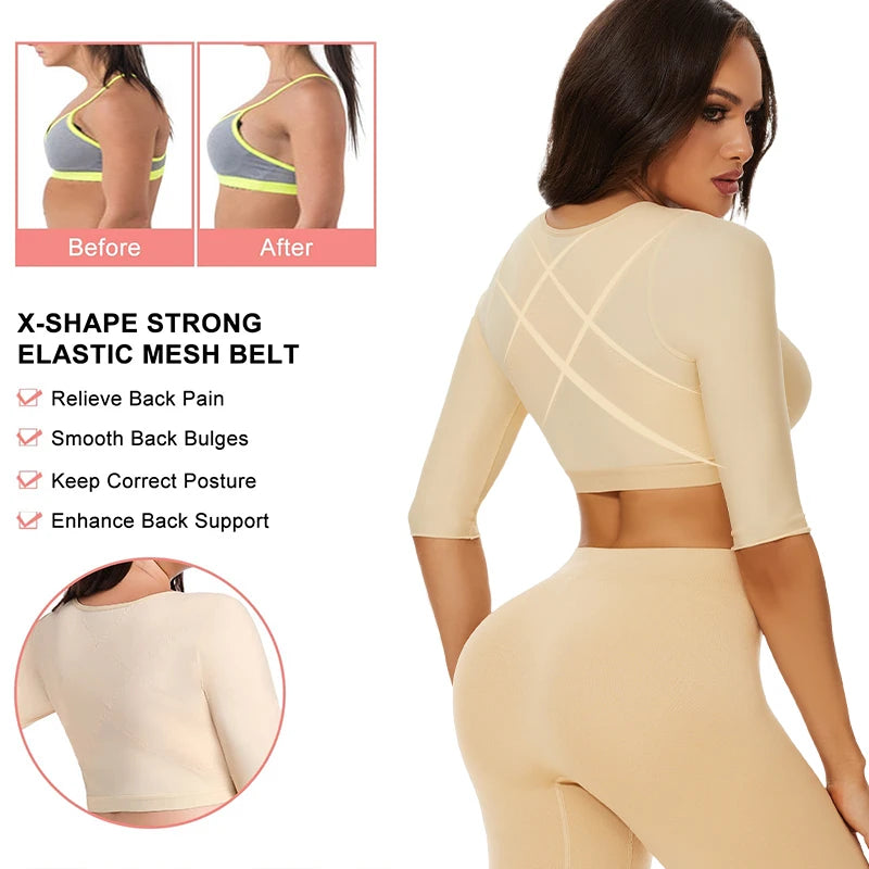 Shaper Tops for Women Flabby Arms Compression Post Surgery Front Closure Bra Cropped Tank Top Shapewear Back Support Body Shaper