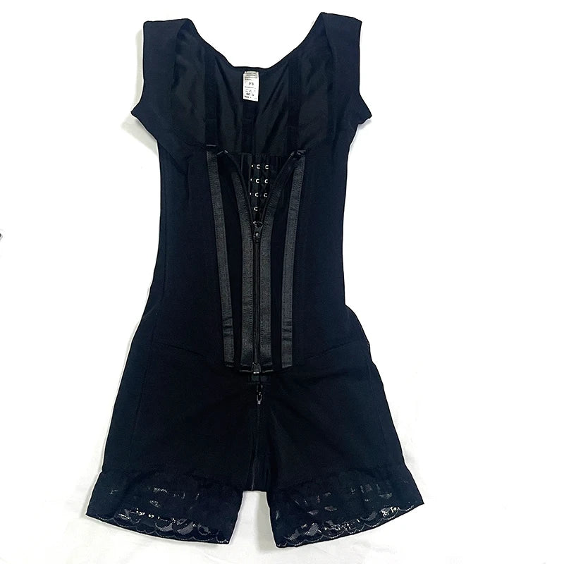 Colombian Fajas Shapewear Bodysuit Body Shaper Women 9-bone High Compression Girdles Double Tummy Control Full Body Open Crotch