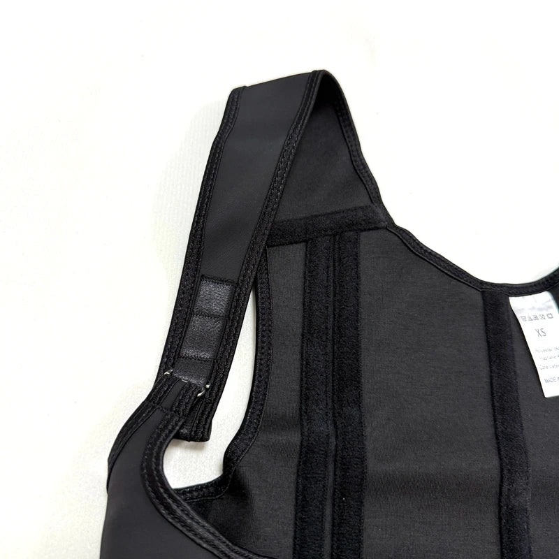 Fajas Colombianas 15-Steel Boned Shapewear Vest Body Shaper Women Waist Trainer Tummy Control Belt Latex Cincher Hook and Zipper