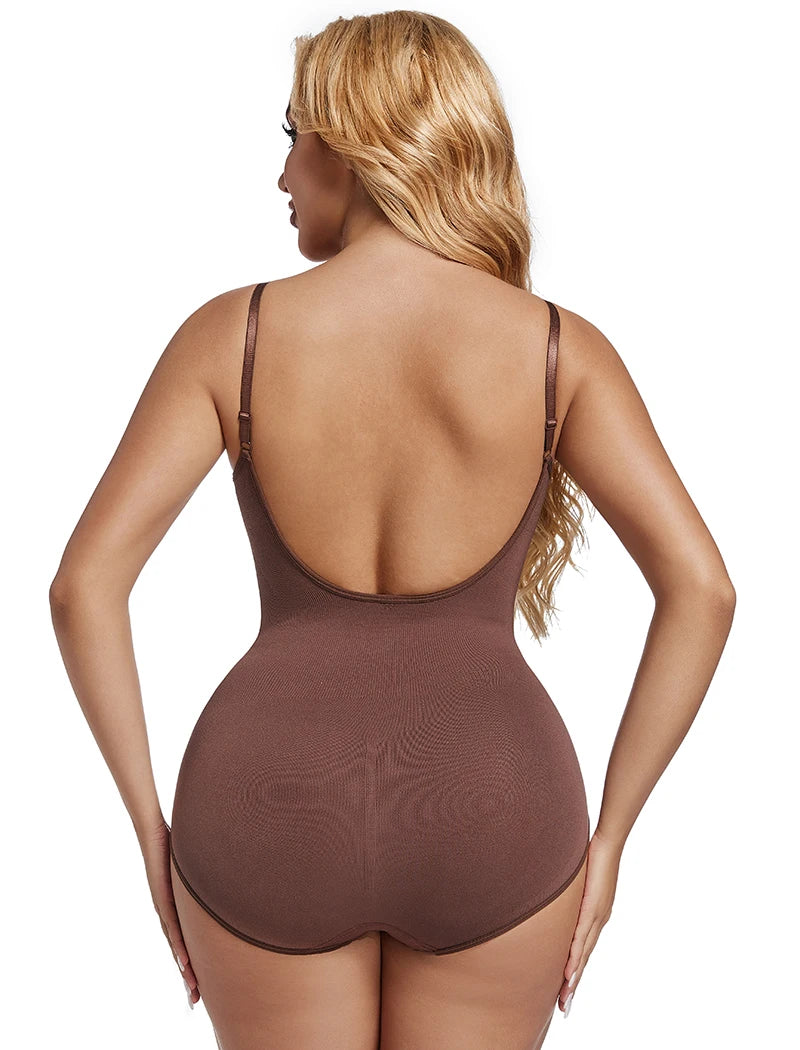Low Back Bodysuits Shapewear for Women Open Crotch Body Shaper Seamless Tummy Control Push Up Corset Tank Top Backless Underwear