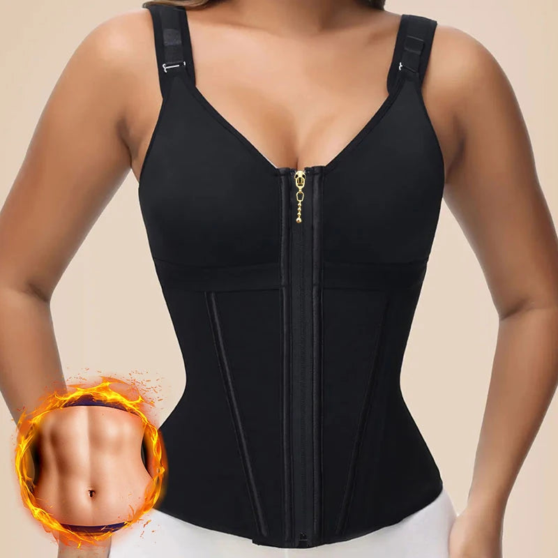 Waist Trainer Corset for Women Tummy Control Sport Workout Body Shaper Vest Steel Boned Overbust Bustier Top