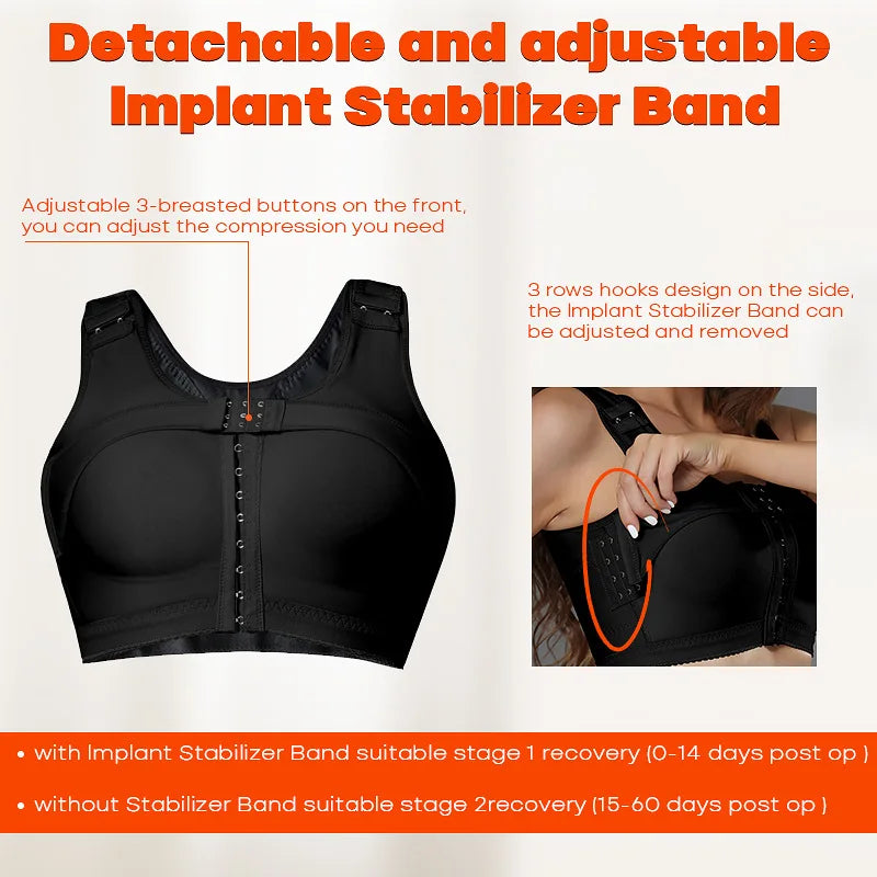 Women`s Shapewear Bra for 0-14Days Post Surgrey stage Adjustable Recovery Bra Breast Lifter and Post-op recovery Faja