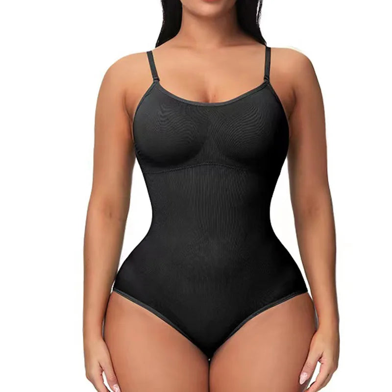 V Neck Spaghetti Strap Bodysuits Compression Body Suits Open Crotch Shapewear Slimming Body Shaper Smooth Out Bodysuit Shaper