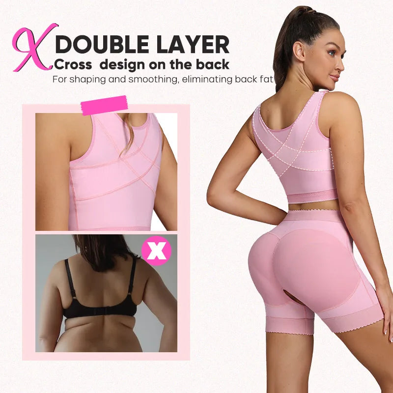 2Pack Shapewear for Post Surgery Recovery Tummy Lifter Butt Lift Bodysuits Open Crotch Shaping for post liposuction Surgrey use