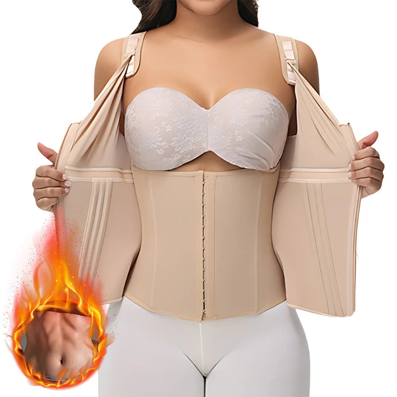 Waist Trainer Corset for Women Tummy Control Sport Workout Body Shaper Vest Steel Boned Overbust Bustier Top