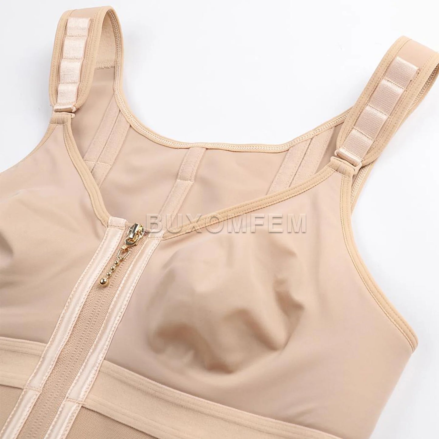 Stylish Seamless Fajas Colombianas Postsurgical Shaping Slim Belt for Women Front-Zipper Colombian Girdles with Shoulder Straps