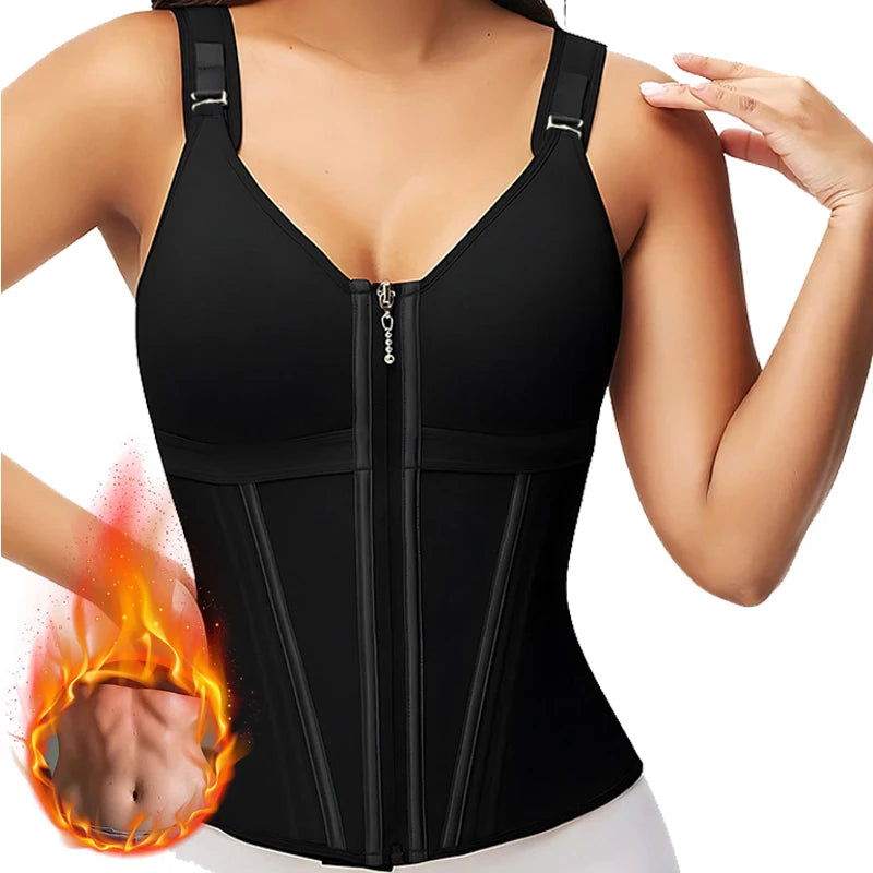 Waist Trainer Corset for Women Tummy Control Sport Workout Body Shaper Vest Steel Boned Overbust Bustier Top