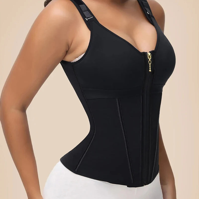 Waist Trainer Corset for Women Tummy Control Sport Workout Body Shaper Vest Steel Boned Overbust Bustier Top