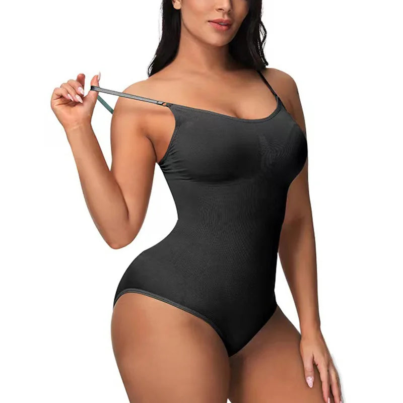 V Neck Spaghetti Strap Bodysuits Compression Body Suits Open Crotch Shapewear Slimming Body Shaper Smooth Out Bodysuit Shaper