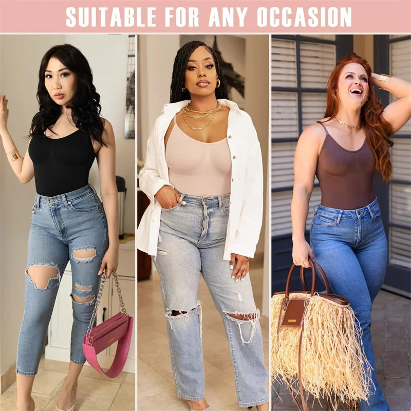 Dimmkof Hooks Open Crotch Shapewear Stretchy Bodysuits Tummy Control Body Shapers Slimming Body Suit Seamless Thong Body Suit