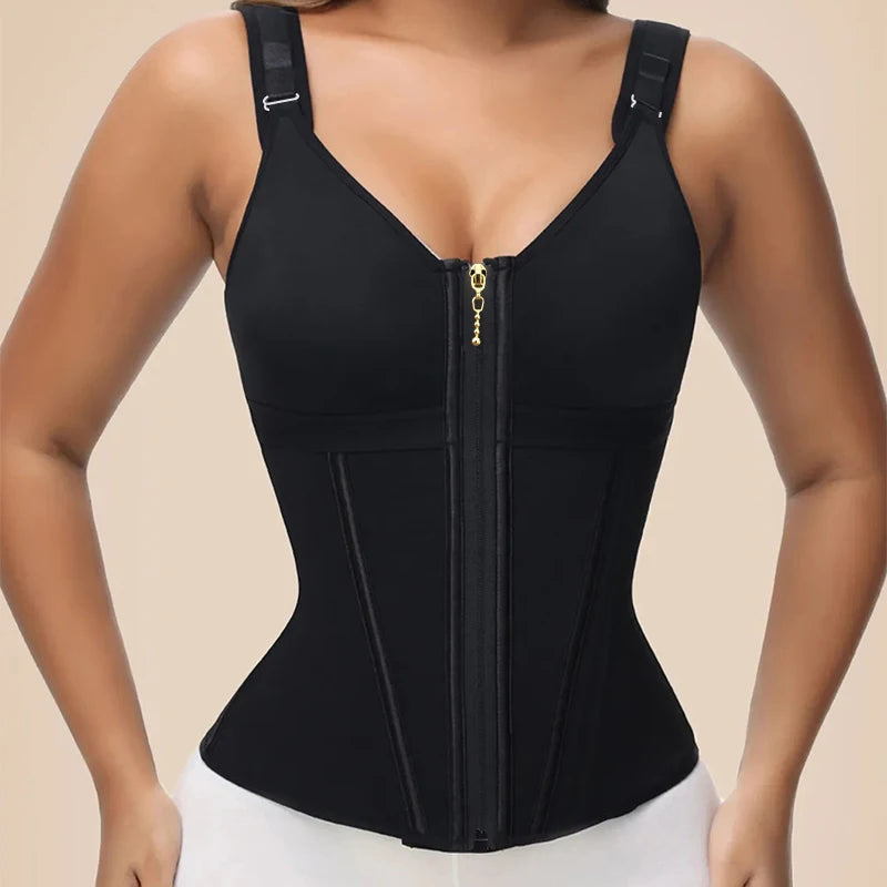 Waist Trainer Corset for Women Tummy Control Sport Workout Body Shaper Vest Steel Boned Overbust Bustier Top