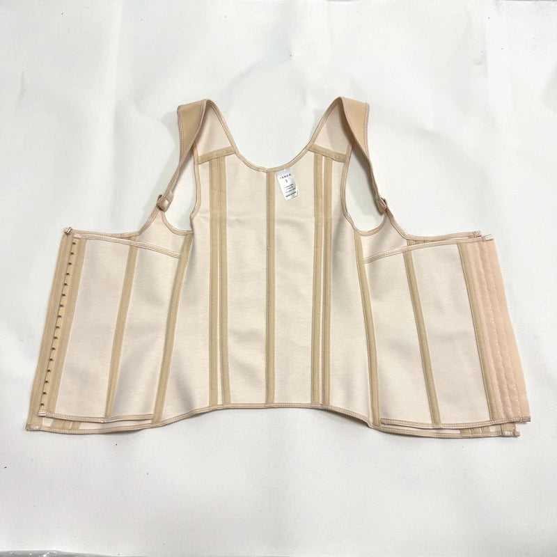 Fajas Colombianas 15-Steel Boned Shapewear Vest Body Shaper Women Waist Trainer Tummy Control Belt Latex Cincher Hook and Zipper