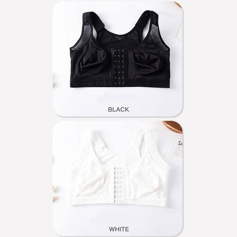 Women Post Surgical Surgery Front Open Full Support Recovery Bra Non-padded Wire Free Post Breast Augmentation Operative Bra